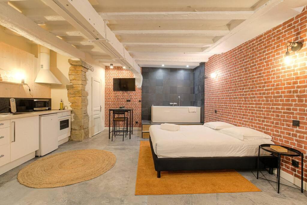 Industrial-style With Bathtub, Vieux-lyon Appartamento